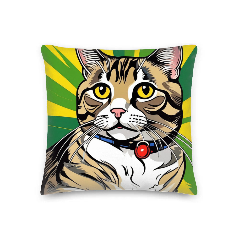 PugMug Custom Tabby Scottish Fold Cat Premium Pillow