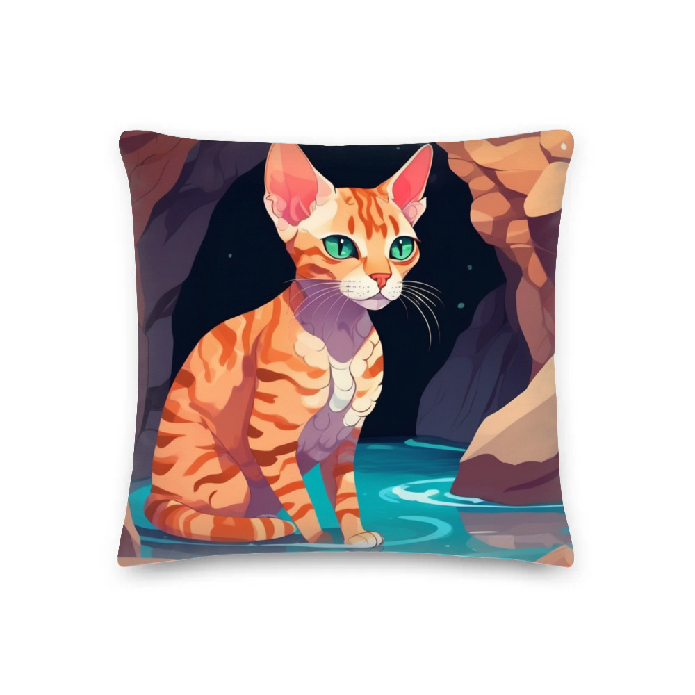 PugMug Custom Tabby Devon Rex Cat Premium Pillow