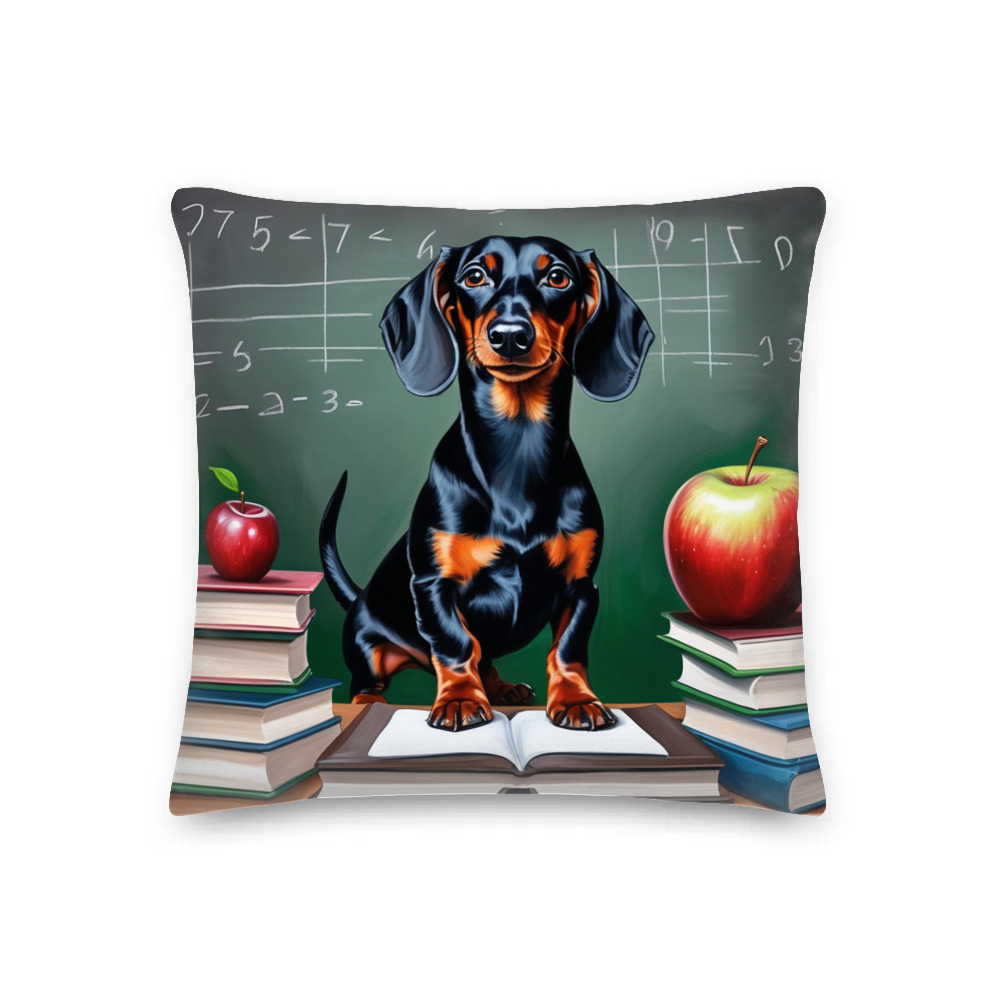 PugMug Custom Black Dachshund Premium Pillow