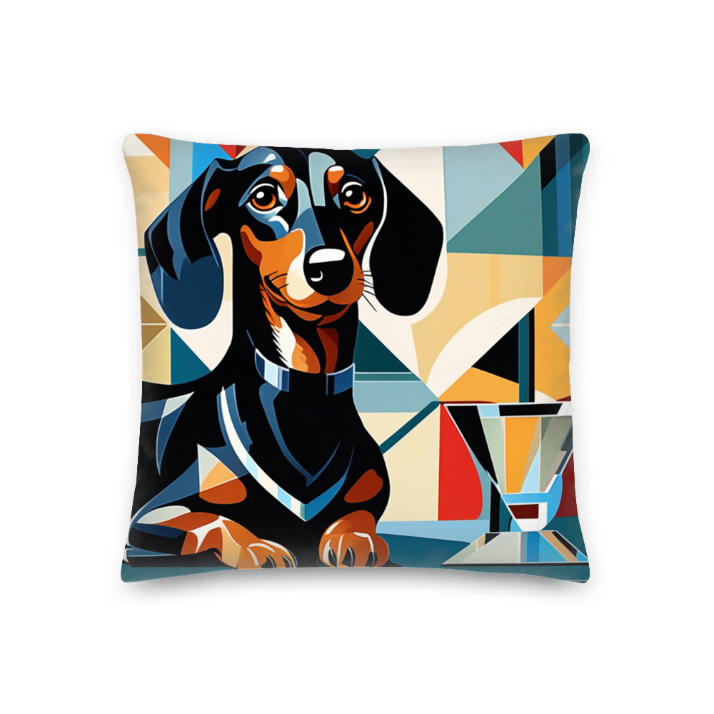 PugMug Custom Black Dachshund Premium Pillow