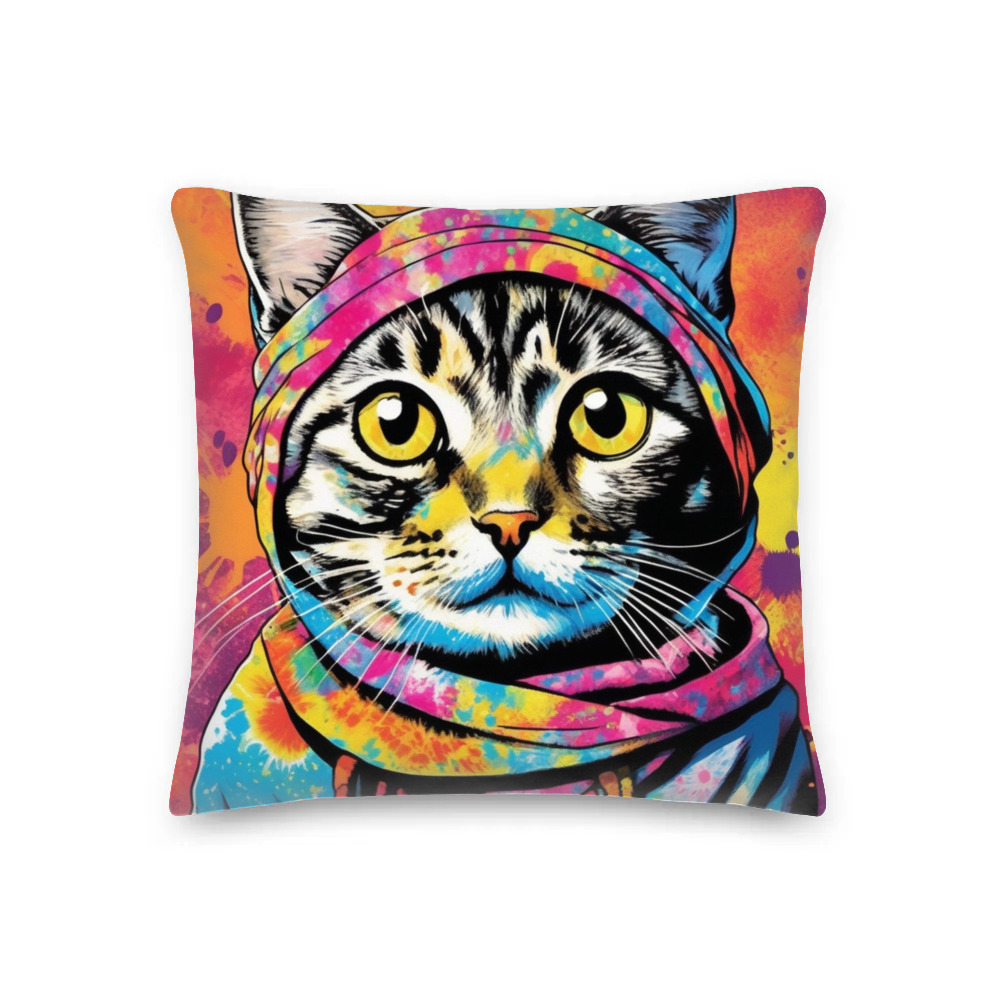 PugMug Custom Tabby Scottish Fold Cat Premium Pillow