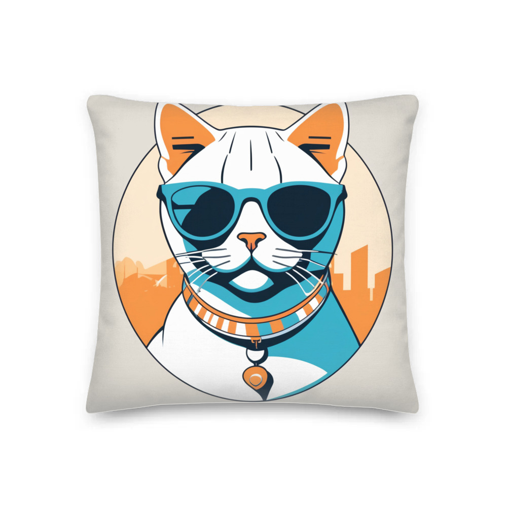 PugMug Custom White American Shorthair Cat Premium Pillow