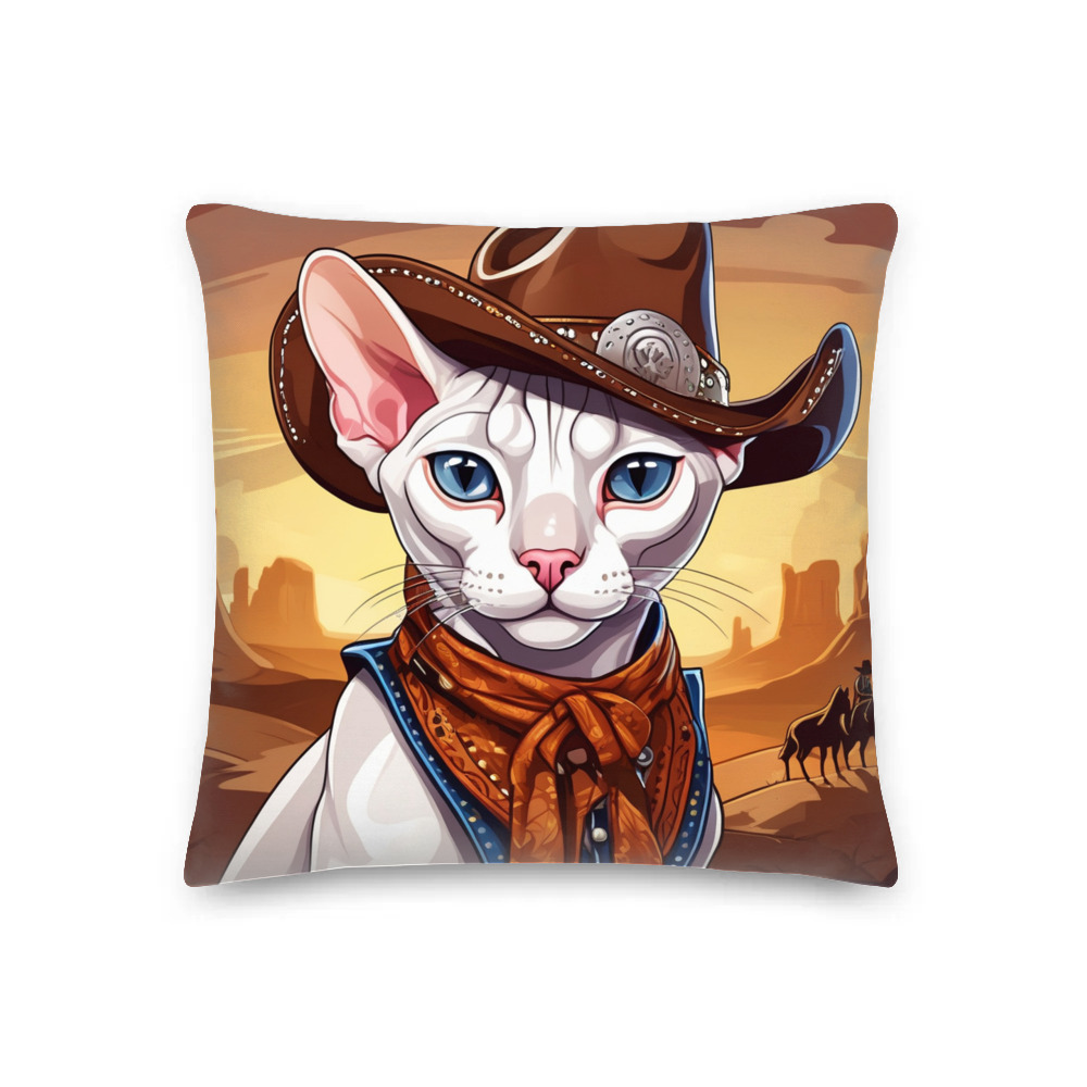 PugMug Custom White Sphynx Cat Premium Pillow