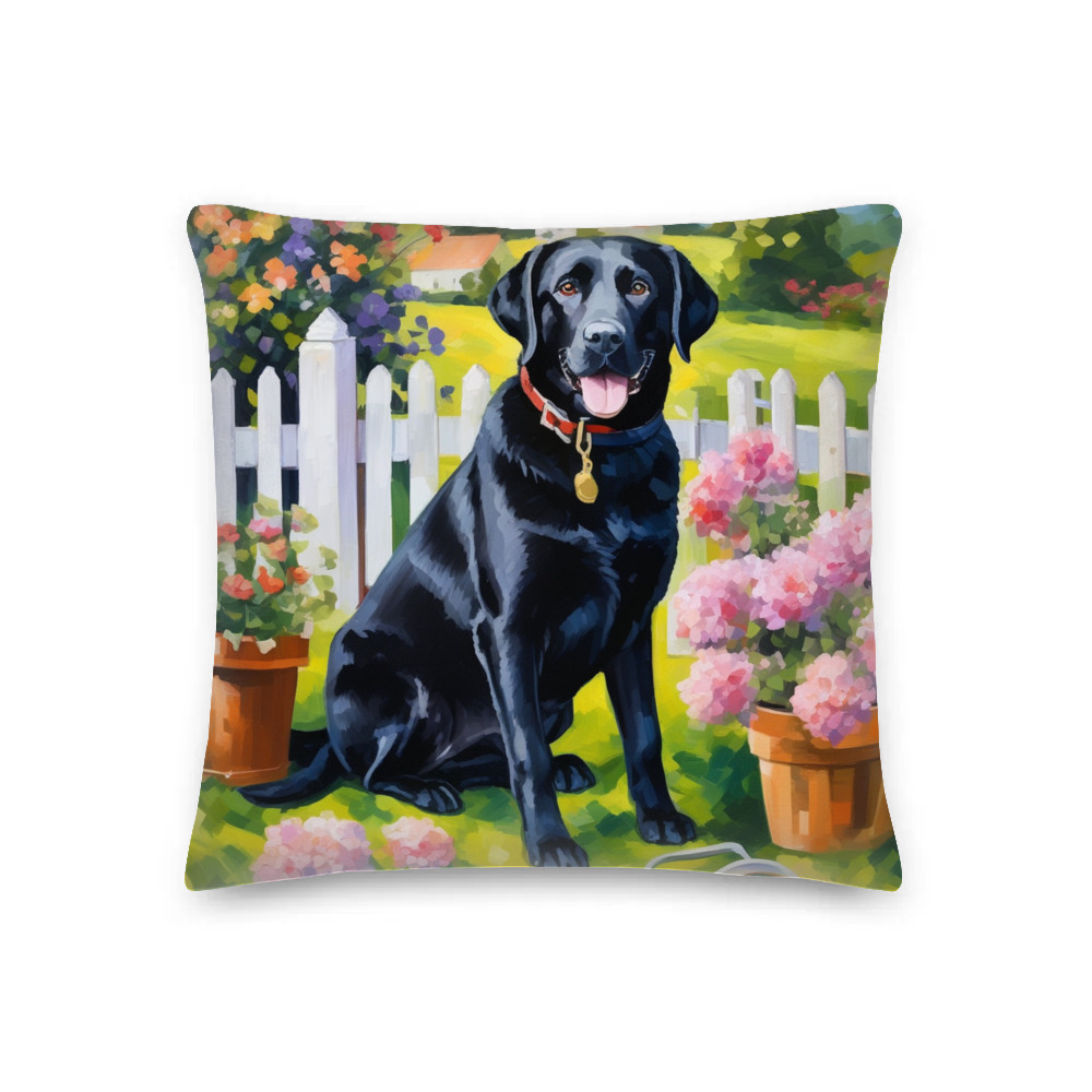 PugMug Custom Black Labrador Retriever Premium Pillow