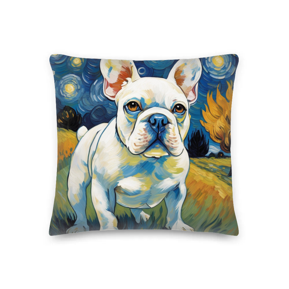 PugMug Custom White French Bulldog Premium Pillow