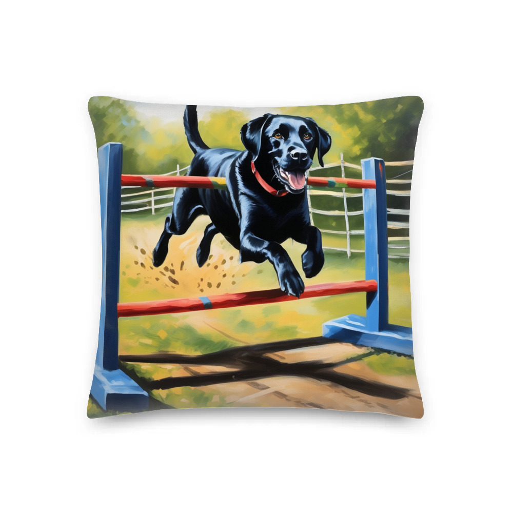 PugMug Custom Black Labrador Retriever Premium Pillow