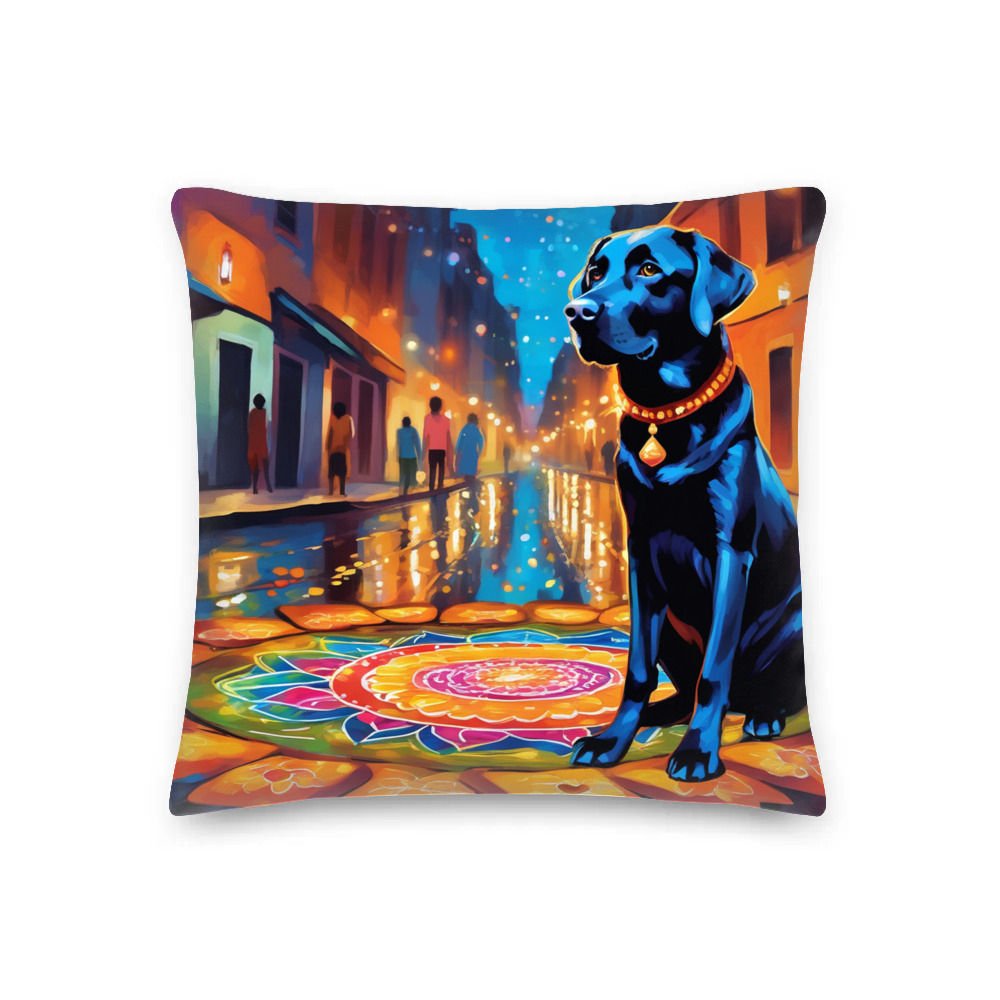 PugMug Custom Black Labrador Retriever Premium Pillow