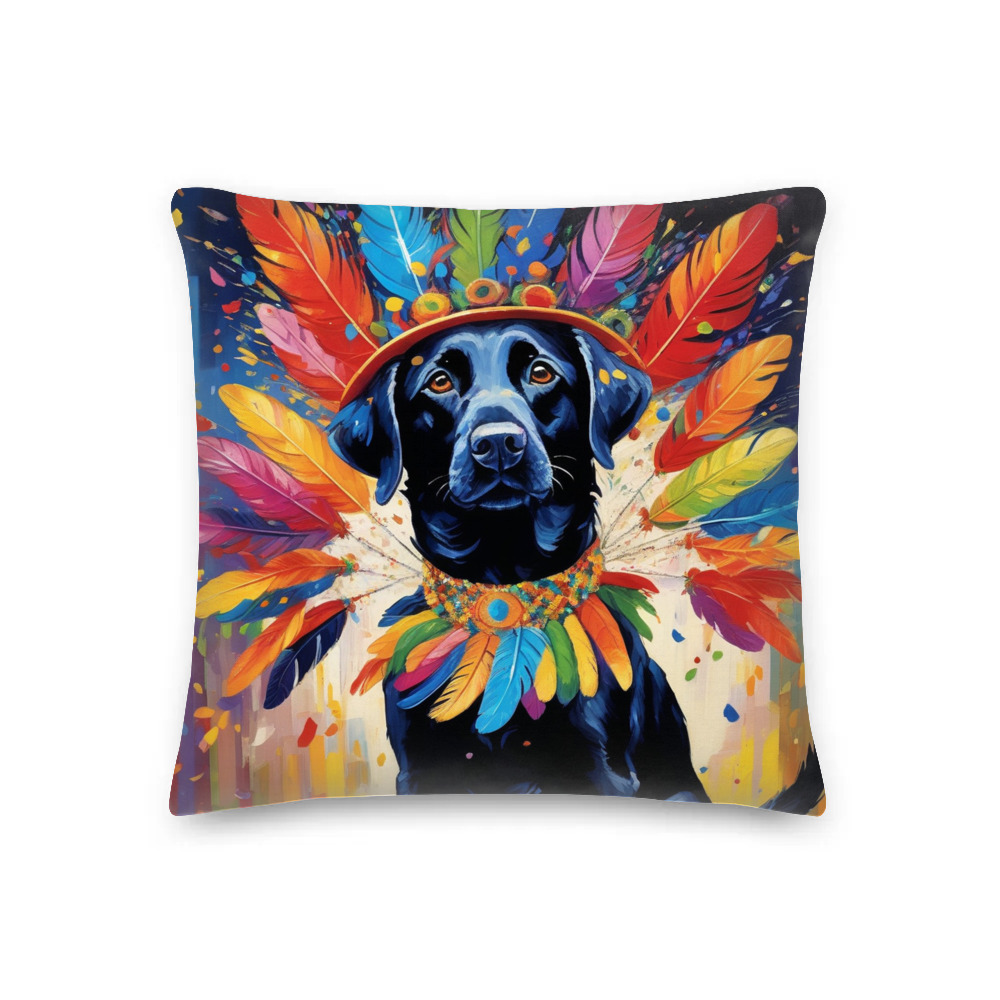 PugMug Custom Black Labrador Retriever Premium Pillow