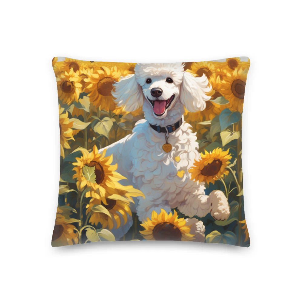 PugMug Custom White Poodle Premium Pillow