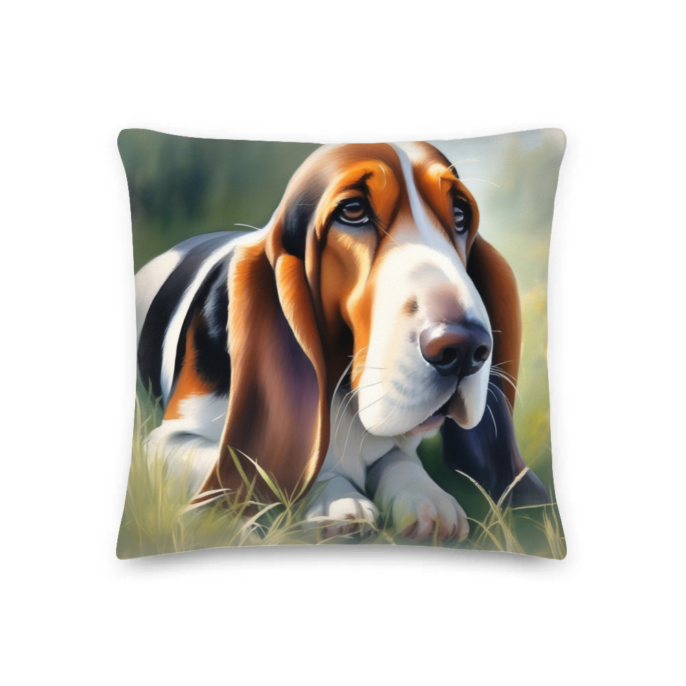 PugMug Custom Basset Hound Premium Pillow