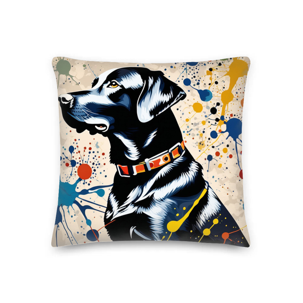 PugMug Custom Black Labrador Retriever Premium Pillow