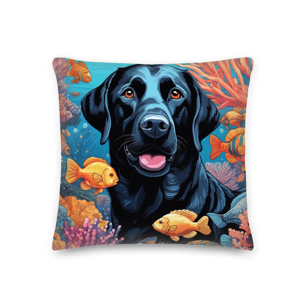 PugMug Custom Black Labrador Retriever Premium Pillow