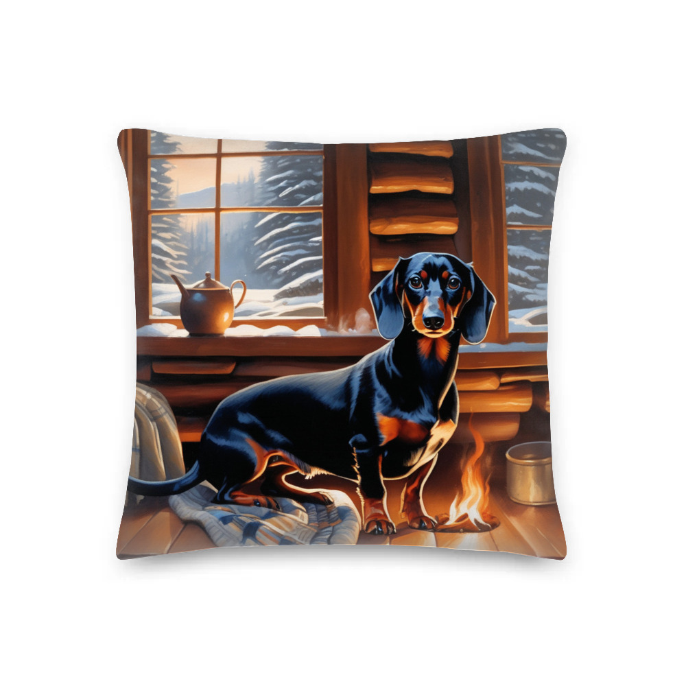 PugMug Custom Black Dachshund Premium Pillow