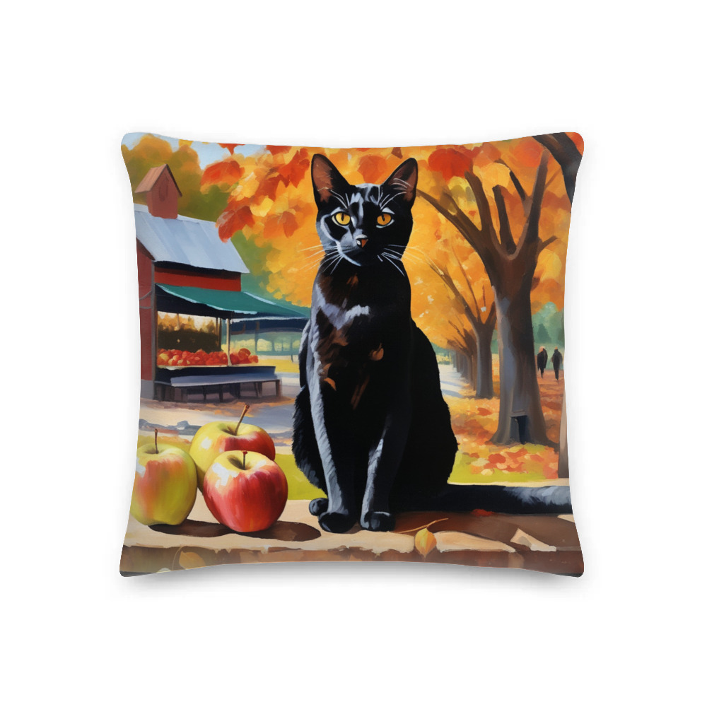 PugMug Custom Black Abyssinian Cat Premium Pillow