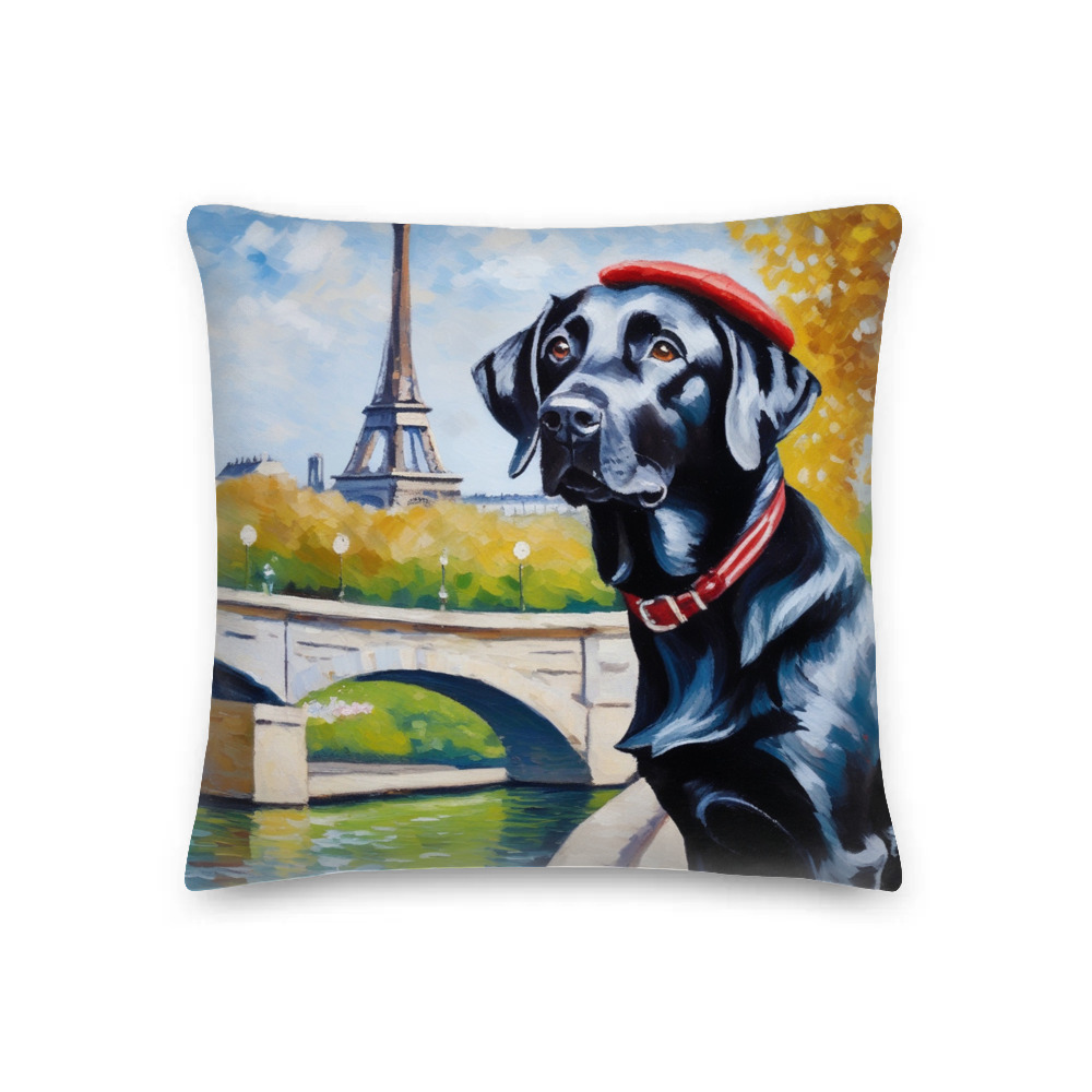 PugMug Custom Black Labrador Retriever Premium Pillow