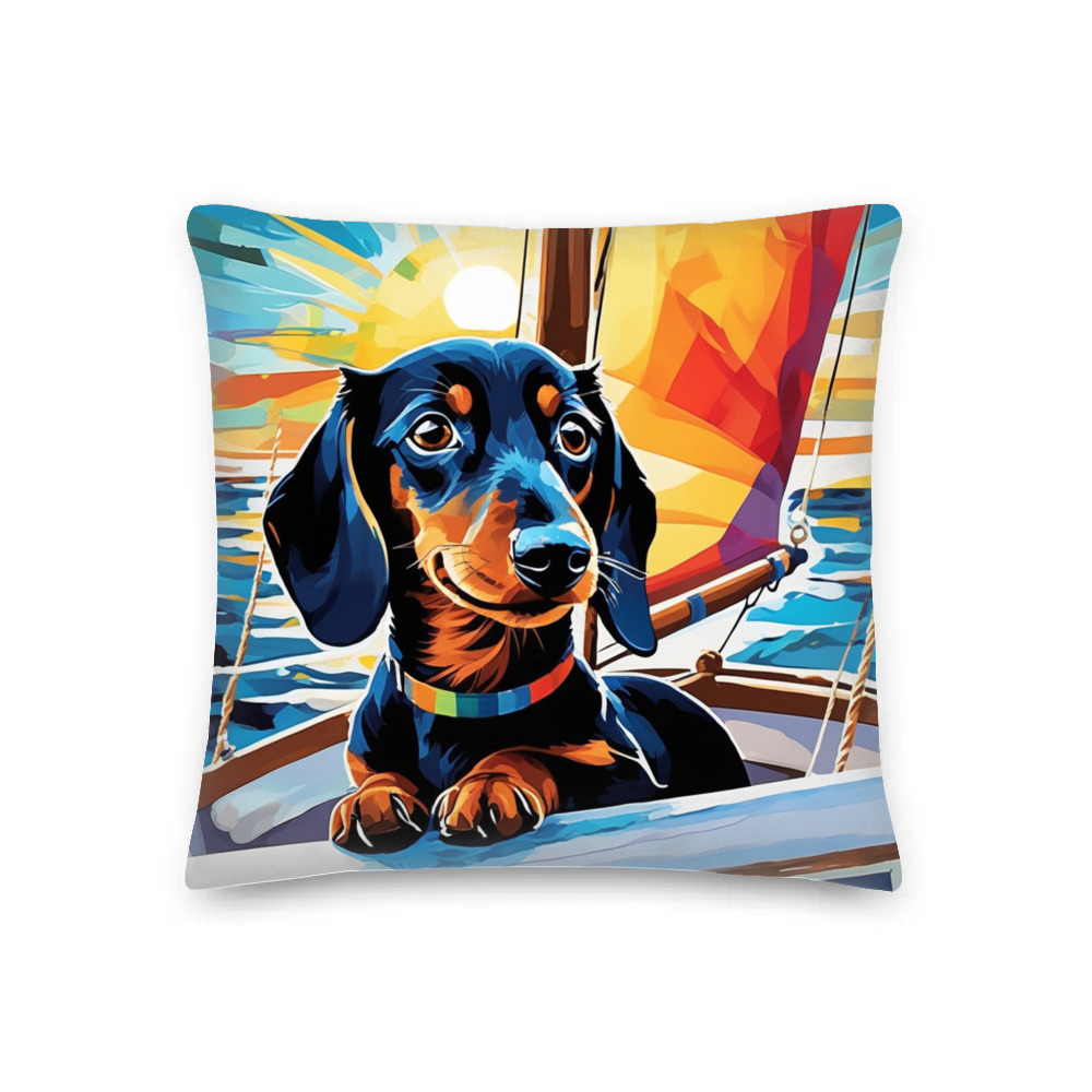 PugMug Custom Black Dachshund Premium Pillow
