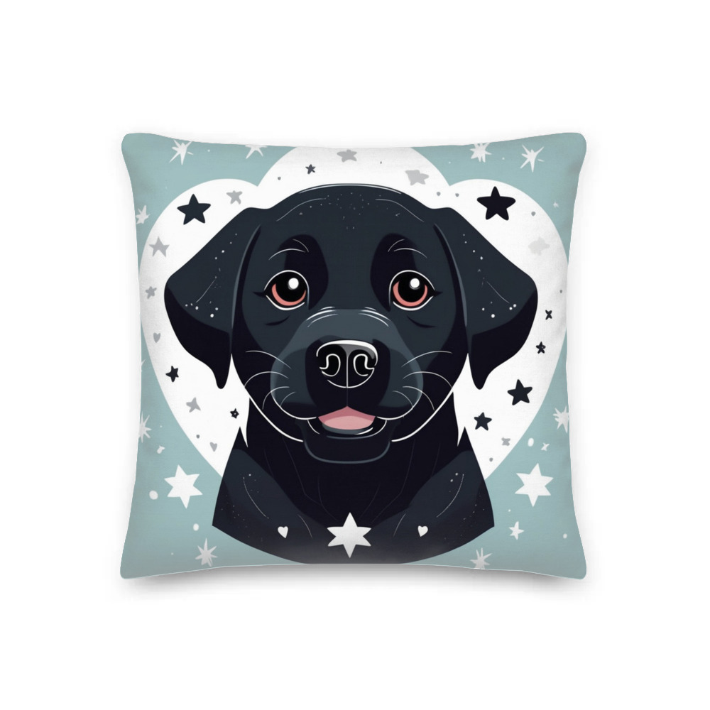 PugMug Custom Black Labrador Retriever Premium Pillow