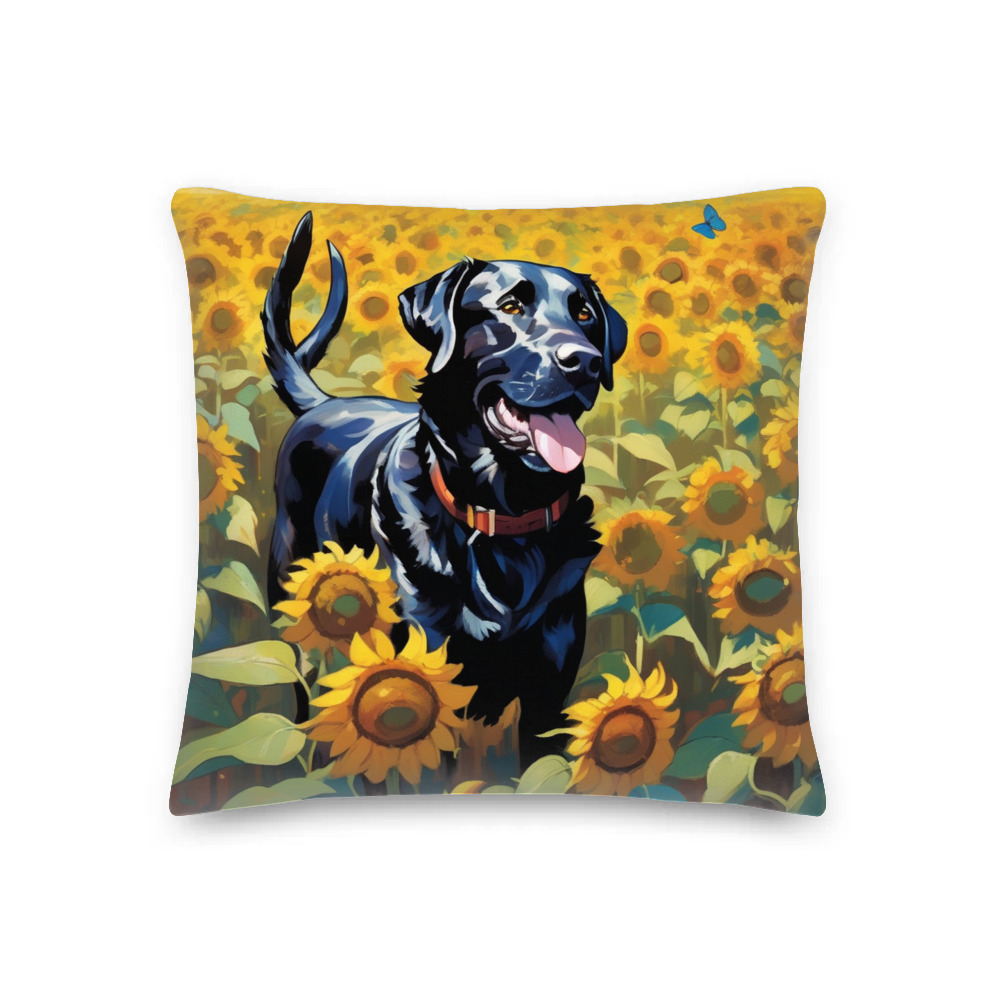 PugMug Custom Black Labrador Retriever Premium Pillow