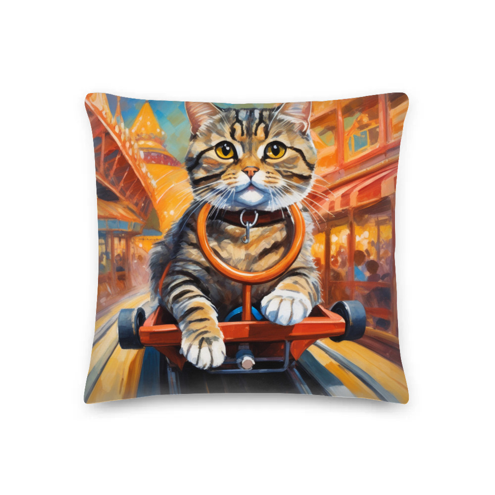 PugMug Custom Tabby Scottish Fold Cat Premium Pillow