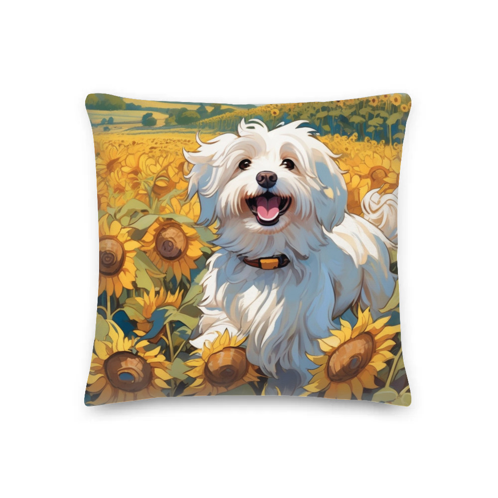 PugMug Custom White Havanese Dog Premium Pillow