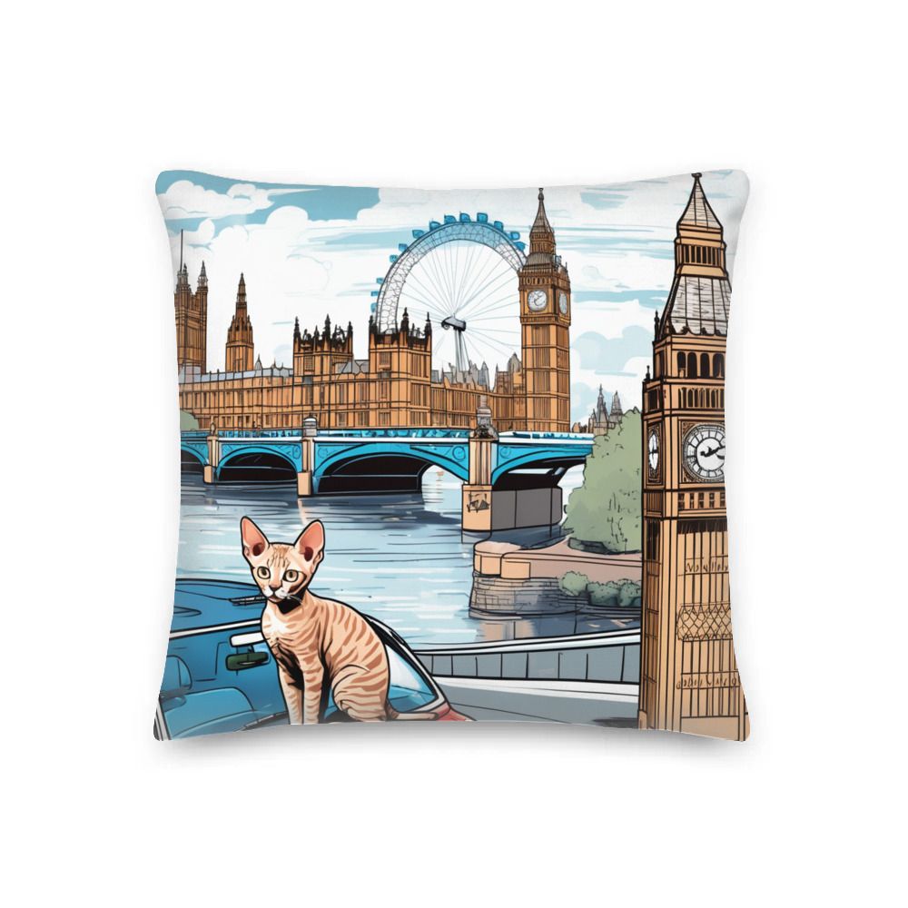 PugMug Custom Tabby Devon Rex Cat Premium Pillow