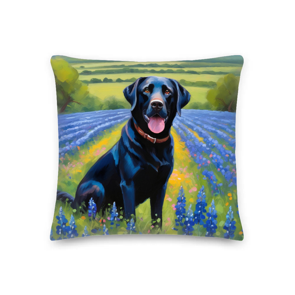 PugMug Custom Black Labrador Retriever Premium Pillow