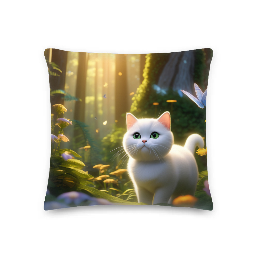 PugMug Custom White British Shorthair Cat Premium Pillow
