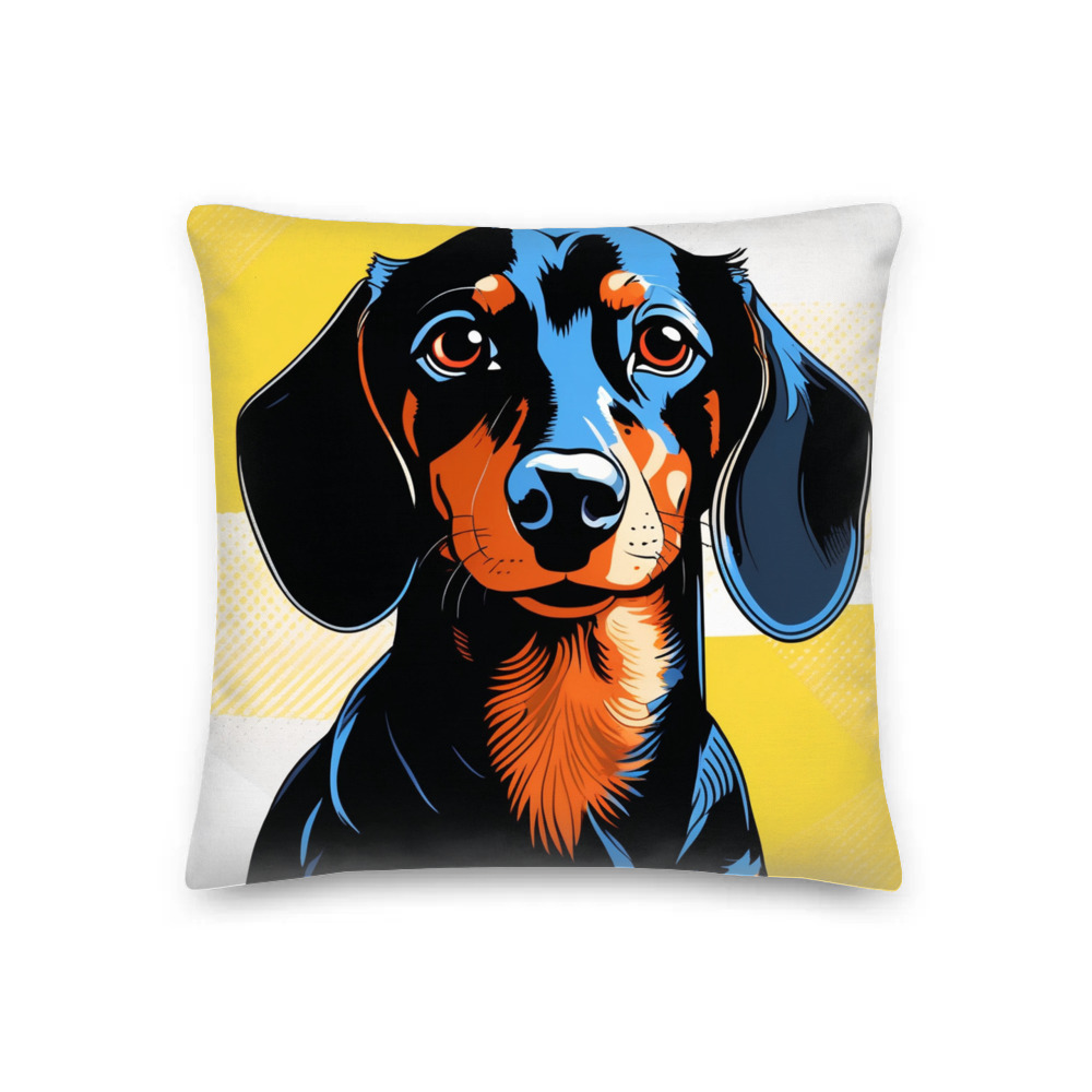 PugMug Custom Black Dachshund Premium Pillow