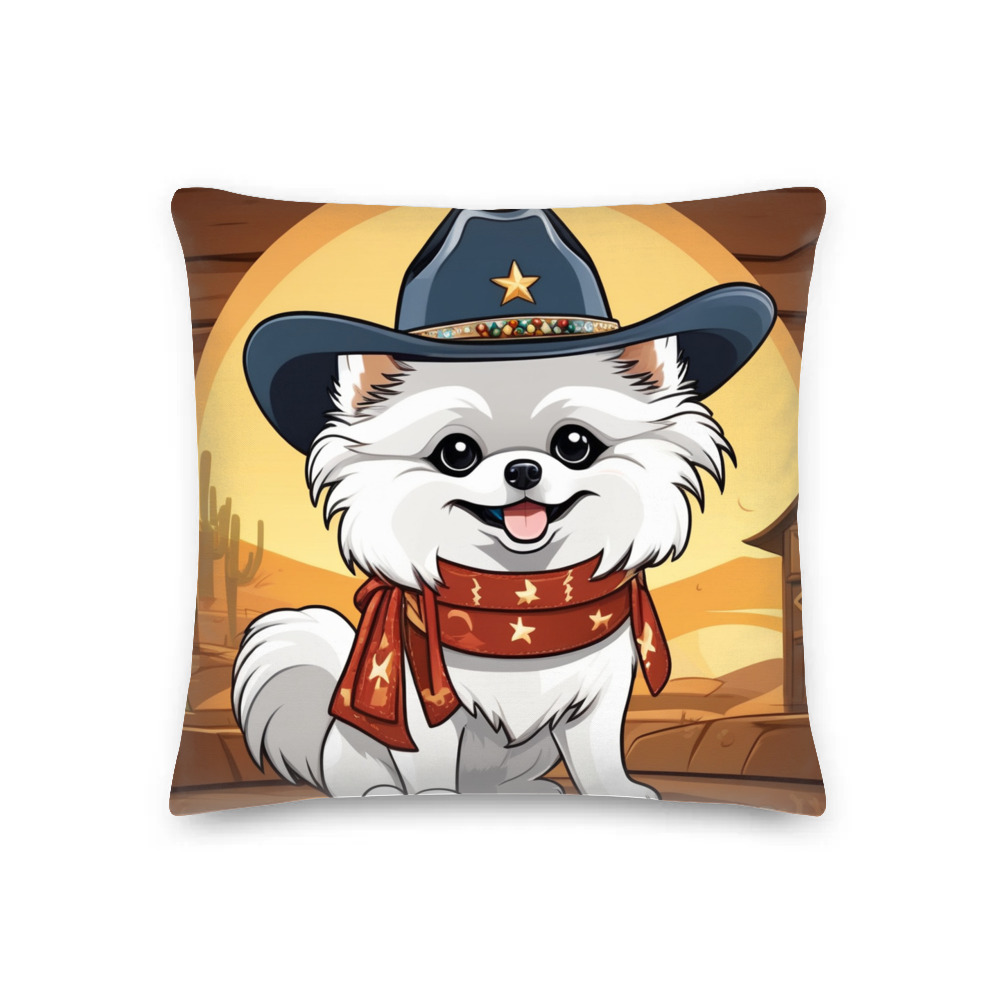 PugMug Custom White Pomeranian Premium Pillow