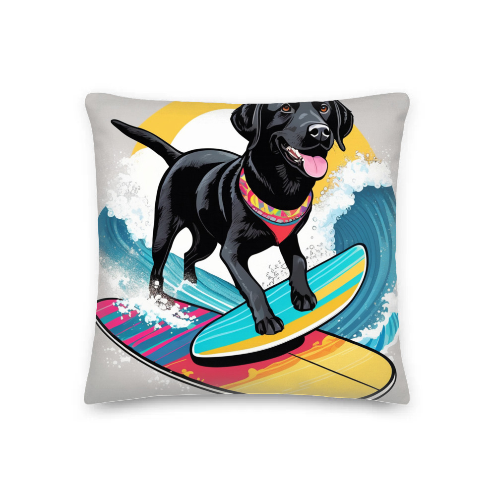 PugMug Custom Black Labrador Retriever Premium Pillow