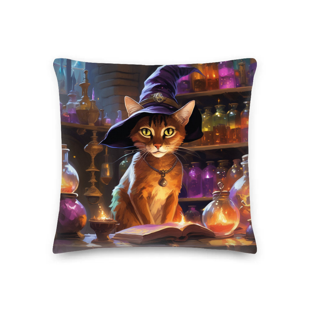 PugMug Custom Tabby Abyssinian Cat Premium Pillow