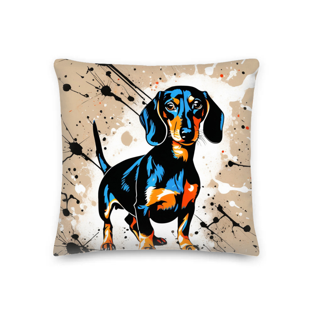 PugMug Custom Black Dachshund Premium Pillow