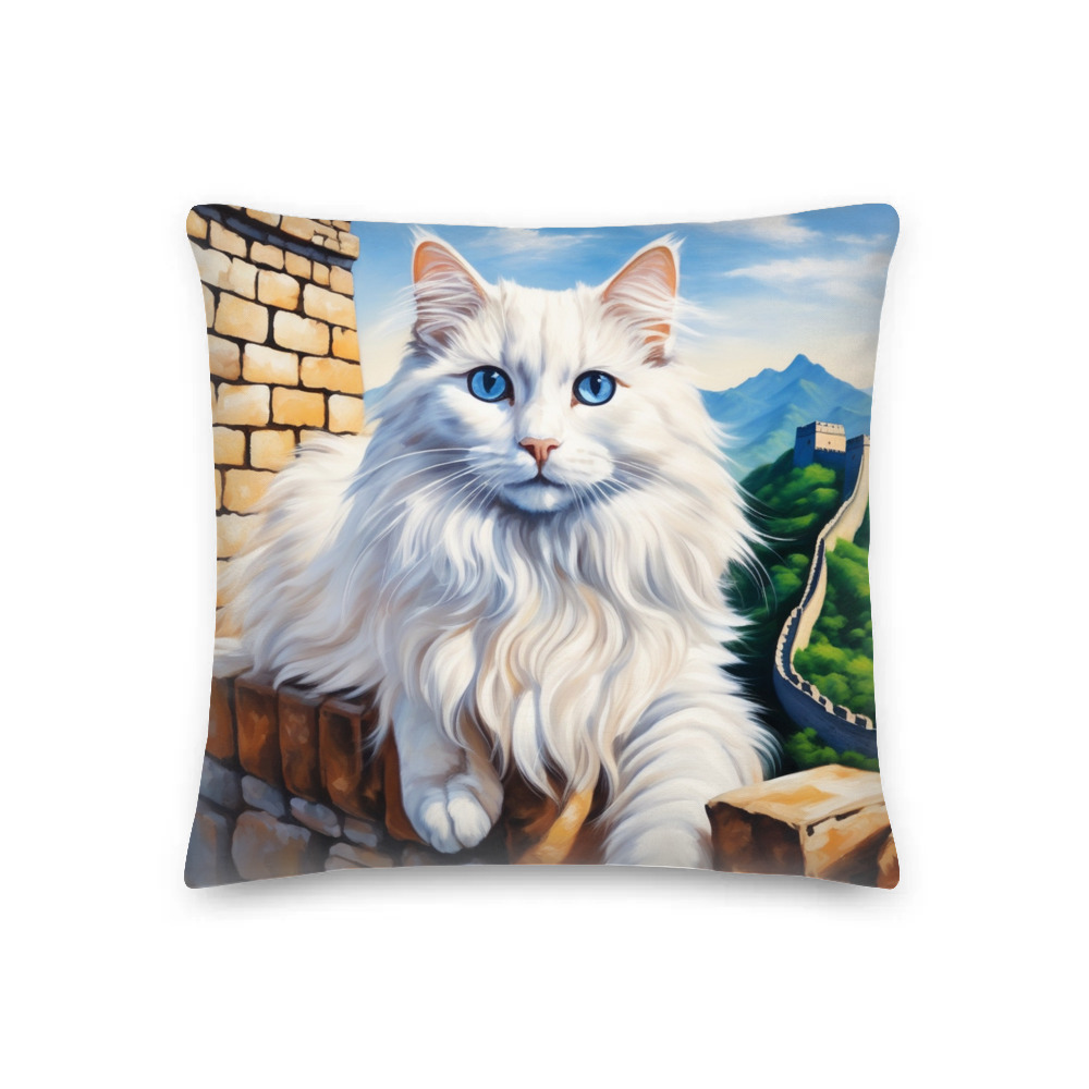 PugMug Custom White Ragdoll Cat Premium Pillow