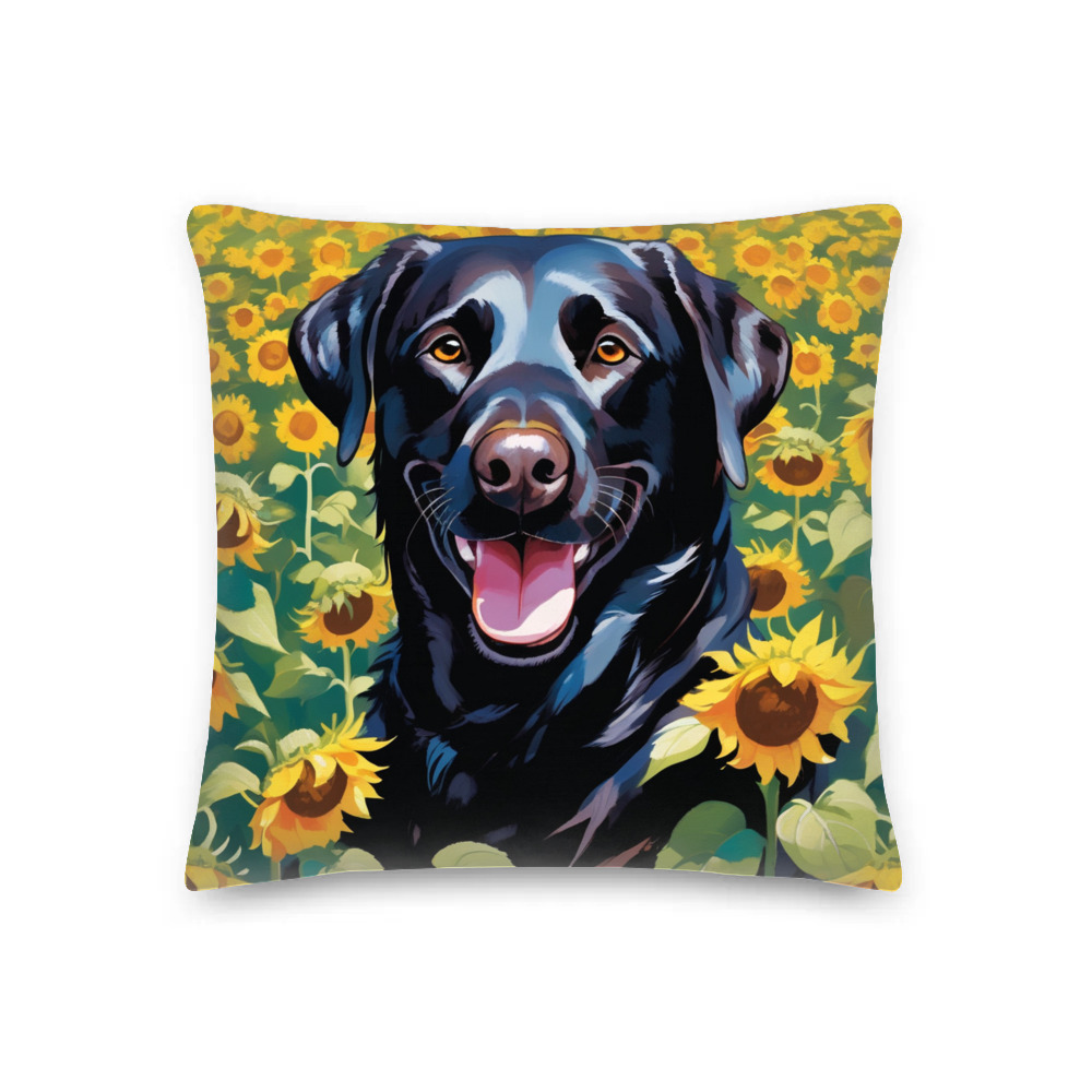 PugMug Custom Black Labrador Retriever Premium Pillow