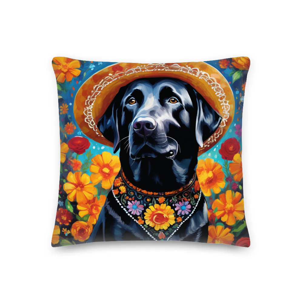 PugMug Custom Black Labrador Retriever Premium Pillow
