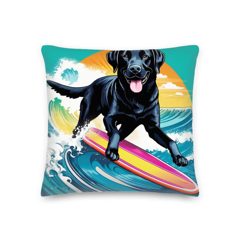 PugMug Custom Black Labrador Retriever Premium Pillow