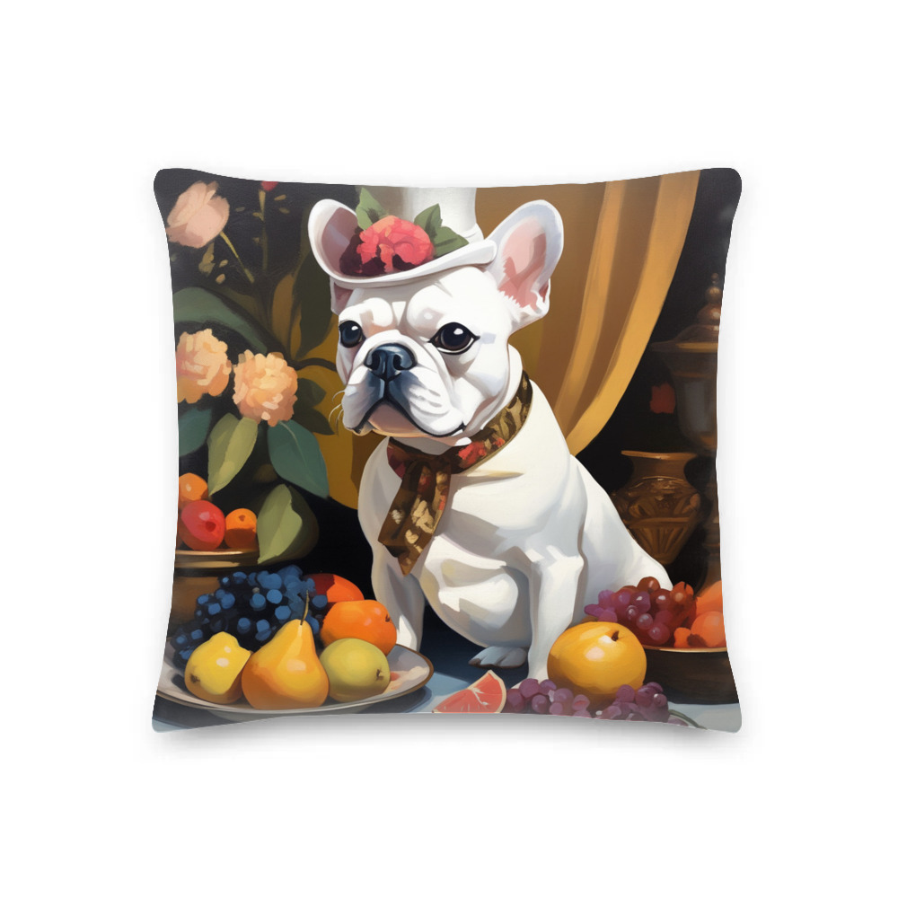 PugMug Custom White French Bulldog Premium Pillow