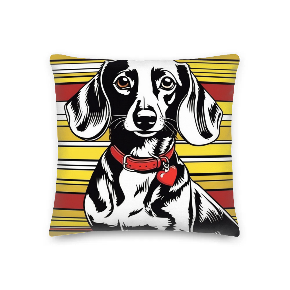 PugMug Custom Black Dachshund Premium Pillow