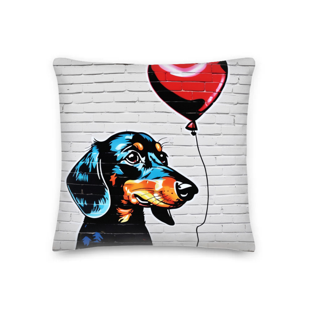 PugMug Custom Black Dachshund Premium Pillow