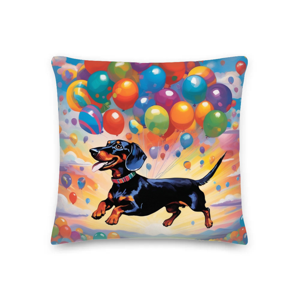 PugMug Custom Black Dachshund Premium Pillow