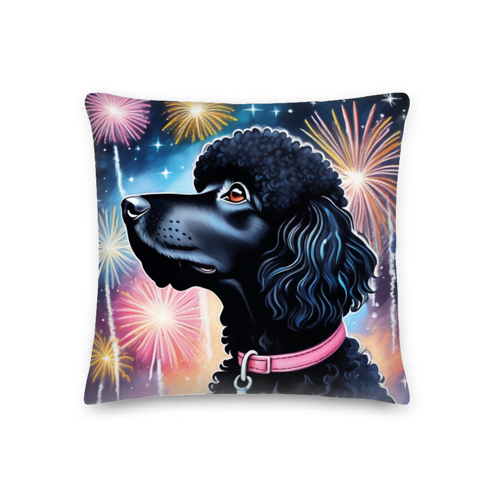 PugMug Custom Black Poodle Premium Pillow