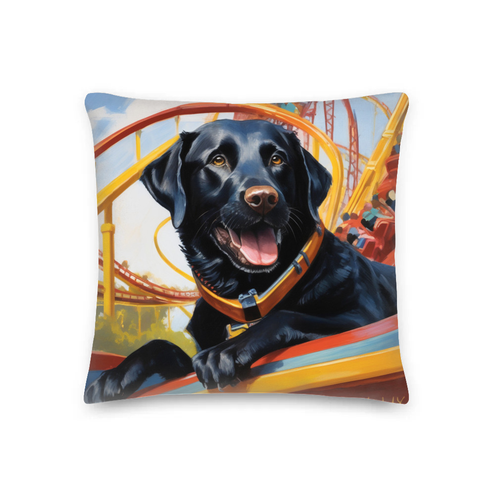 PugMug Custom Black Labrador Retriever Premium Pillow