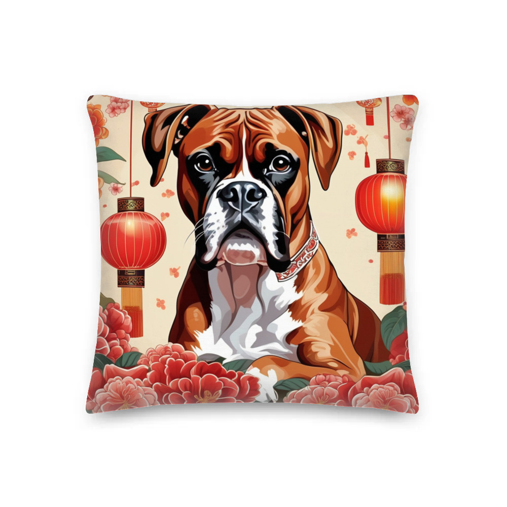 PugMug Custom Boxer Dog Premium Pillow