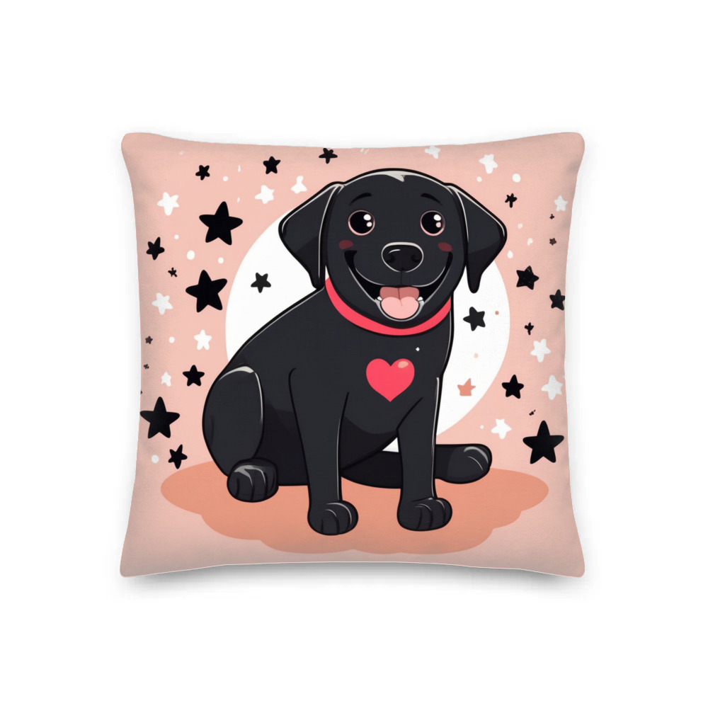 PugMug Custom Black Labrador Retriever Premium Pillow