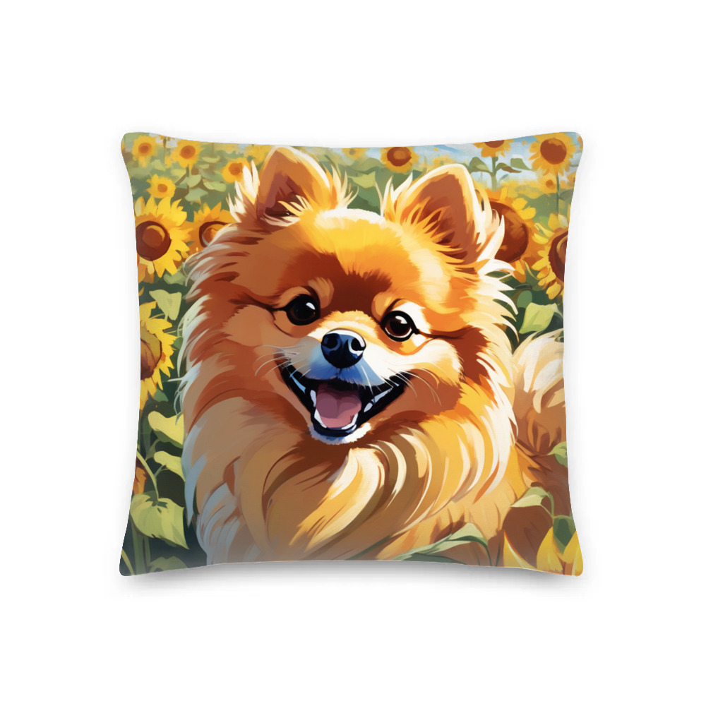 PugMug Custom Tan Pomeranian Premium Pillow