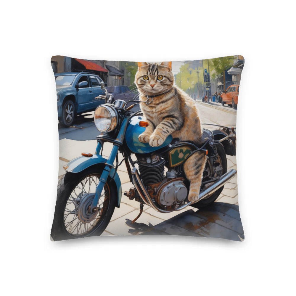 PugMug Custom Tabby Scottish Fold Cat Premium Pillow