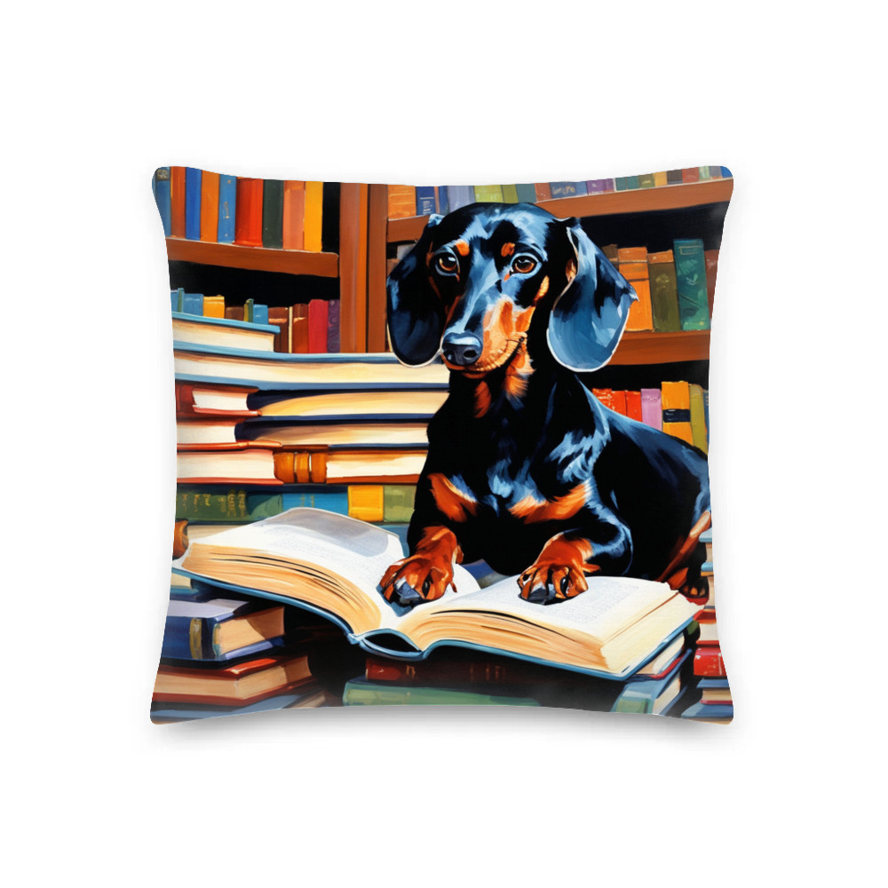 PugMug Custom Black Dachshund Premium Pillow