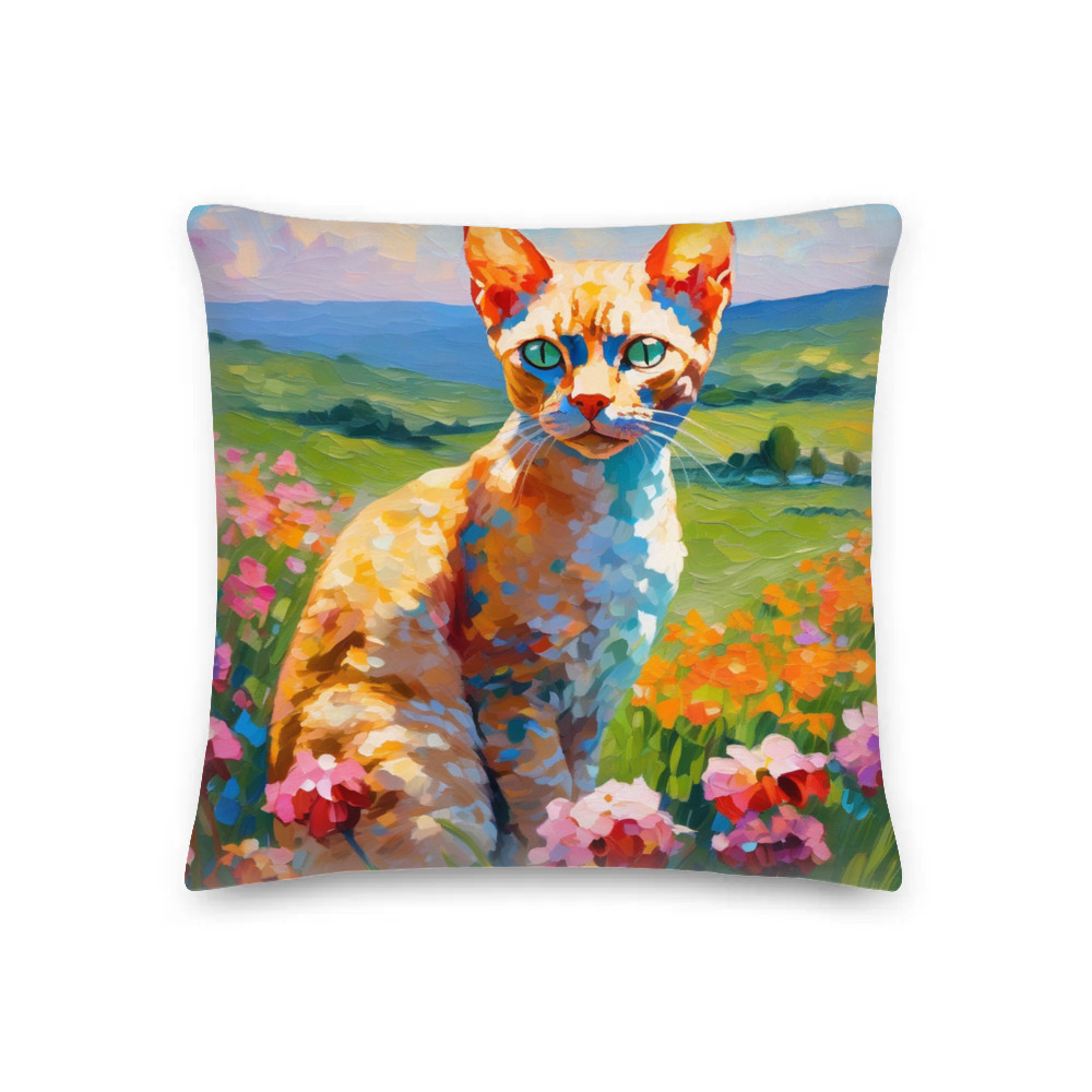 PugMug Custom Tabby Devon Rex Cat Premium Pillow