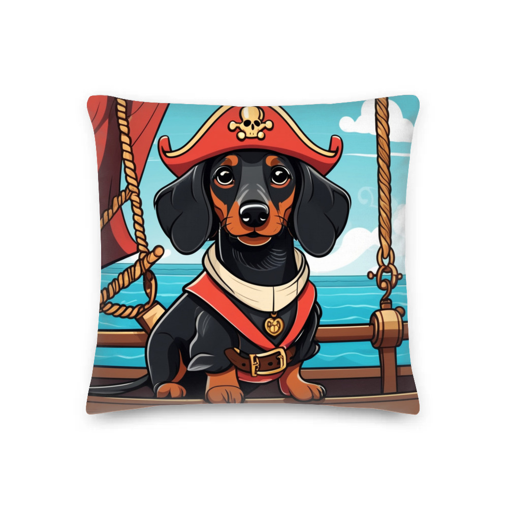 PugMug Custom Black Dachshund Premium Pillow