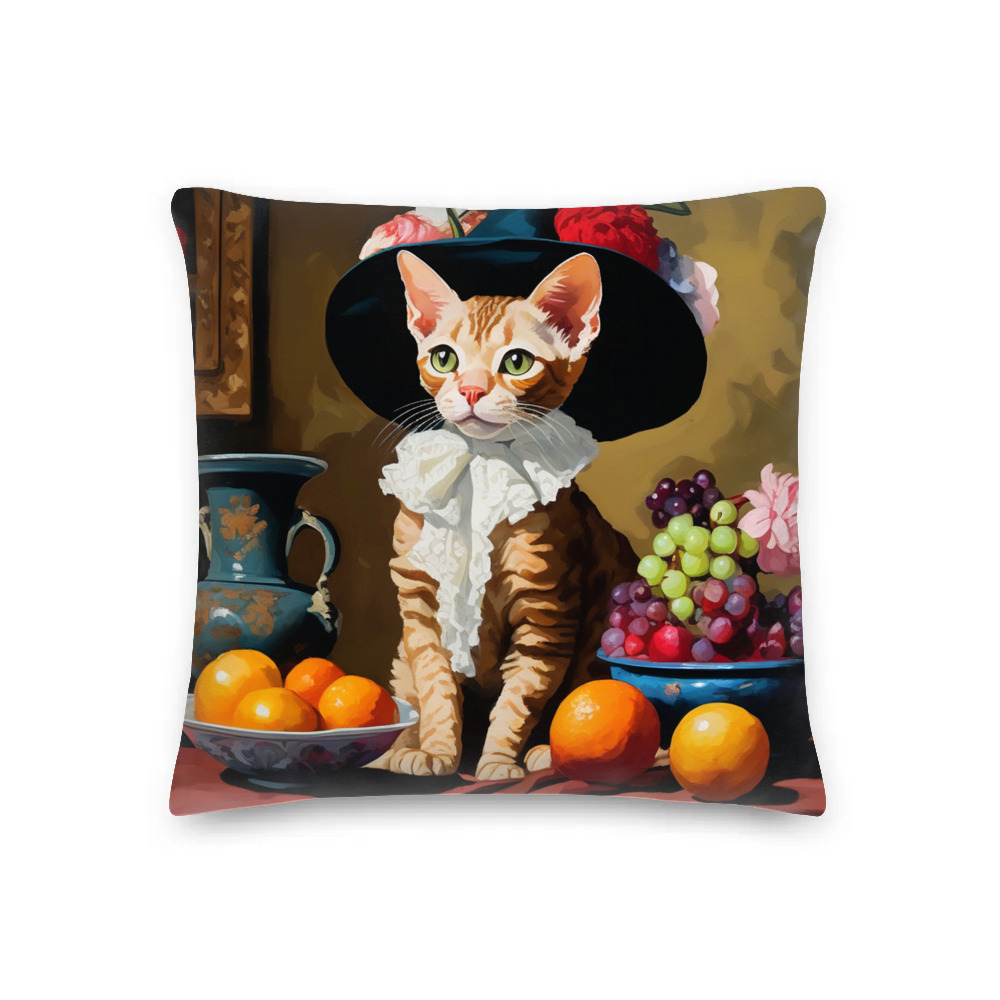 PugMug Custom Tabby Devon Rex Cat Premium Pillow